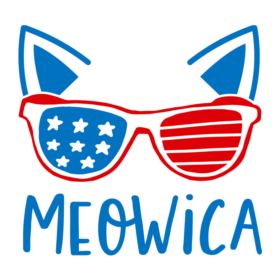 Meowica SVG for Cricut, Silhouette, laser cutting, vinyl, sublimation, 4th of July shirts, patriotic signs, decals, mugs, and DIY craft projects.