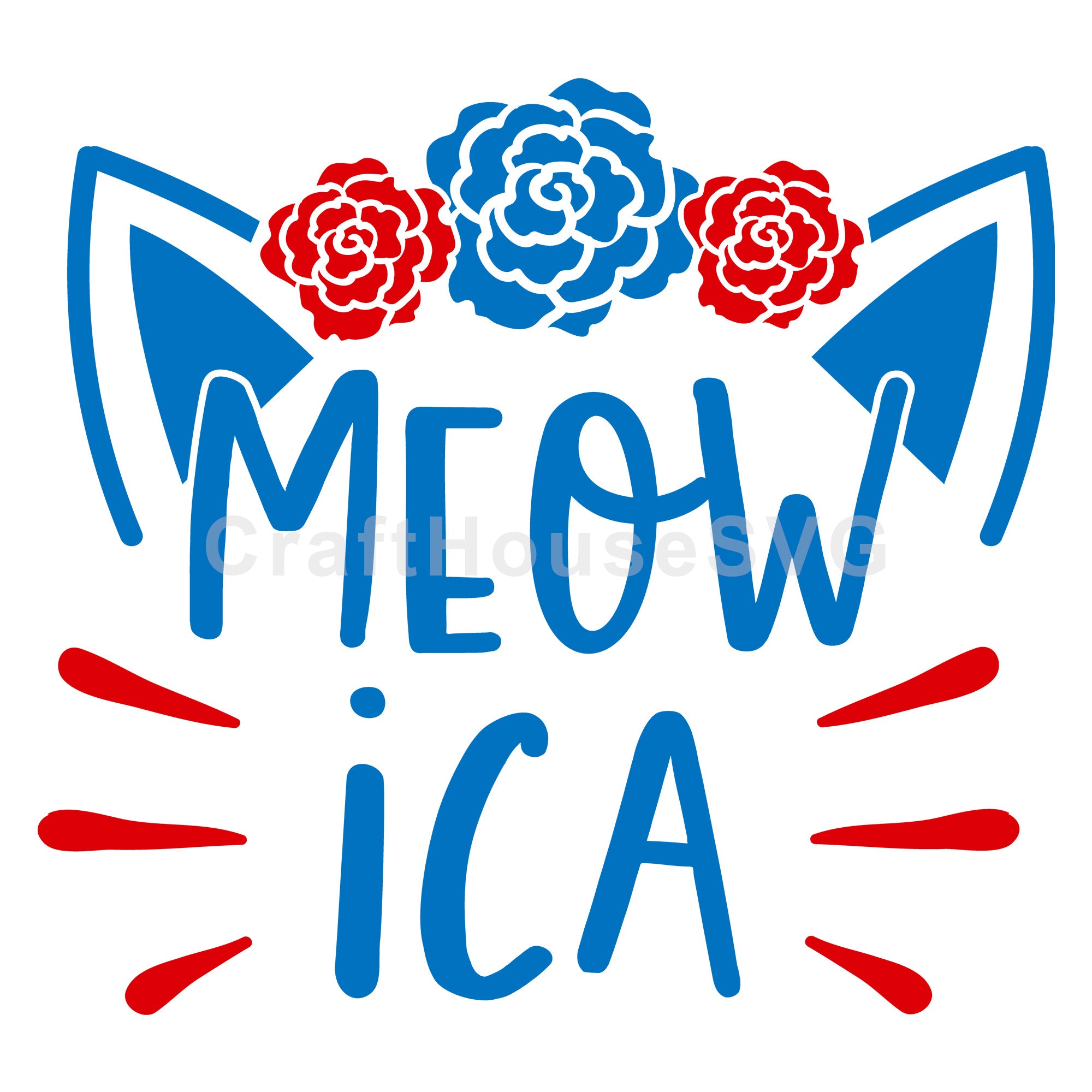 4th of July SVG file | Meowica floral SVG MF55