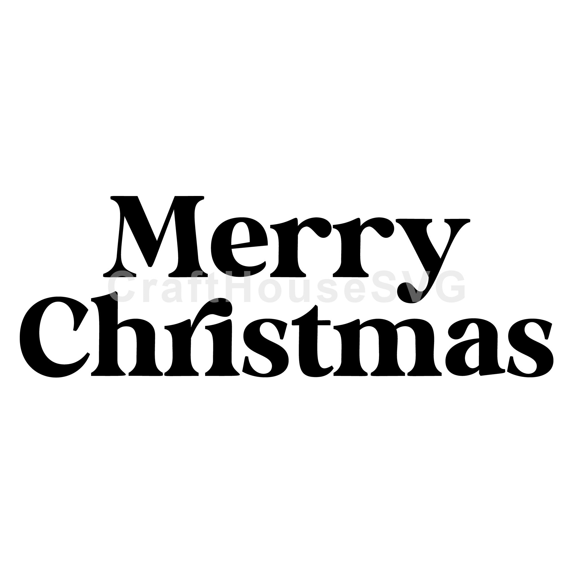 Merry Christmas Modern Text SVG