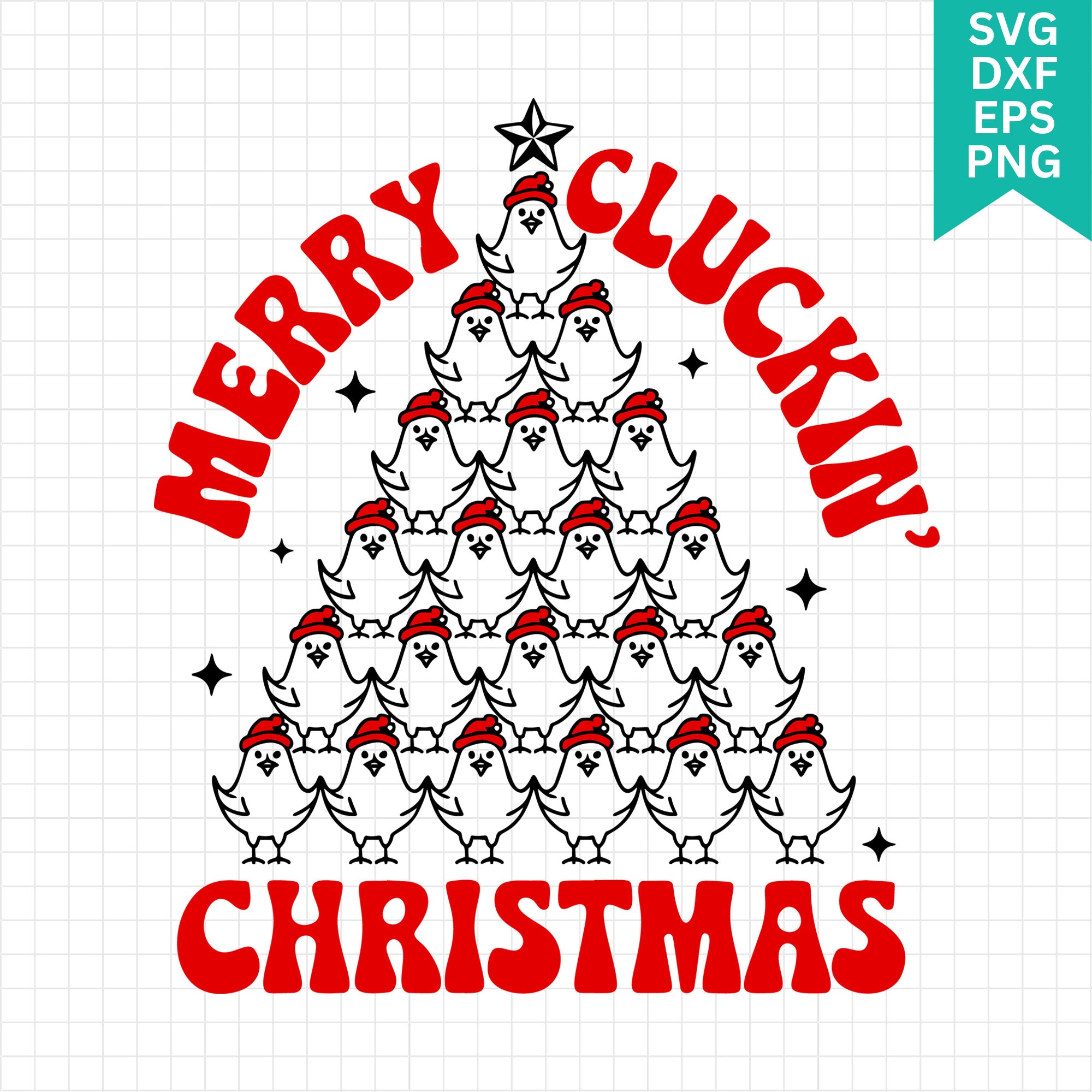 Merry Cluckin' Christmas Chicken Tree SVG