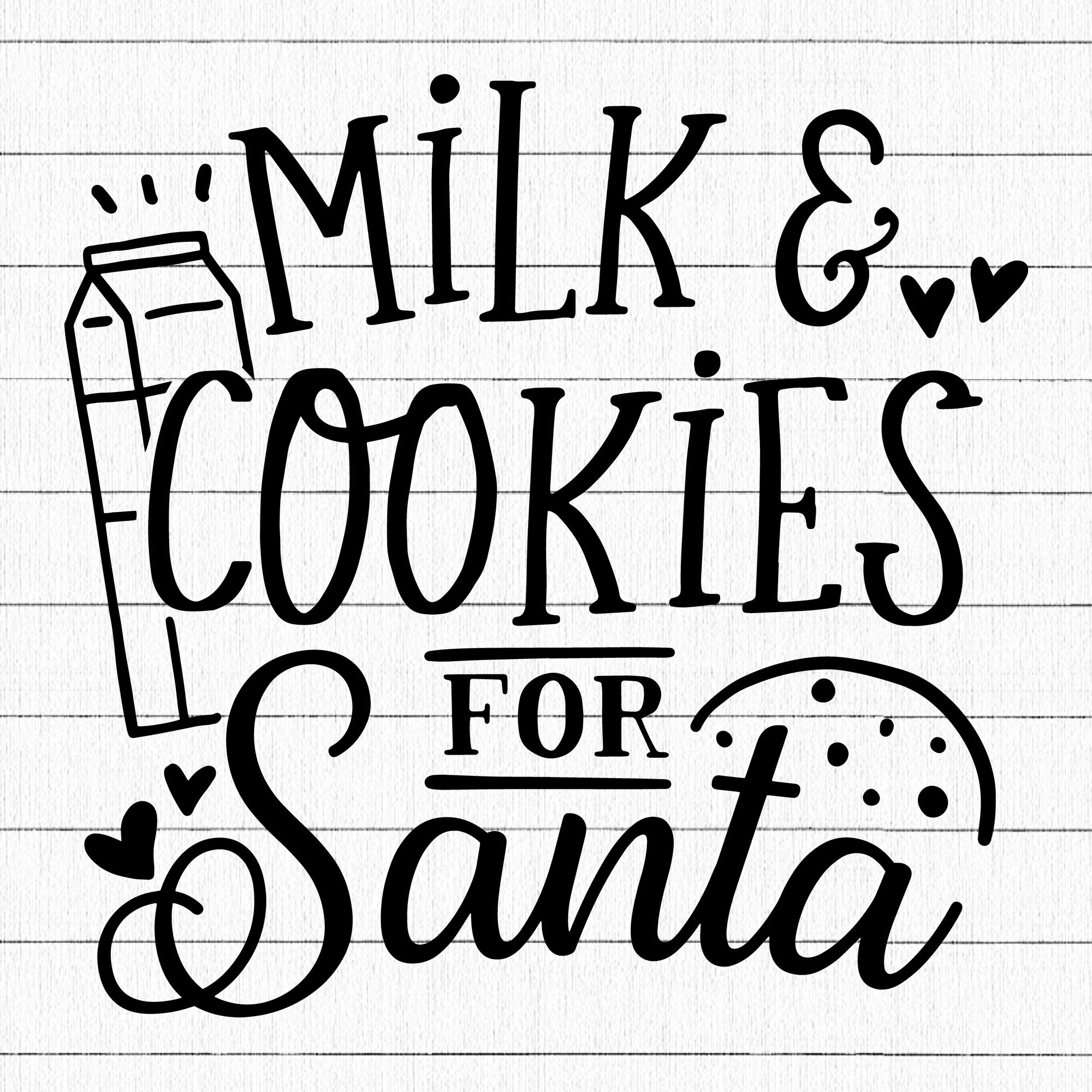 Milk and cookies for Santa SVG | M36F11