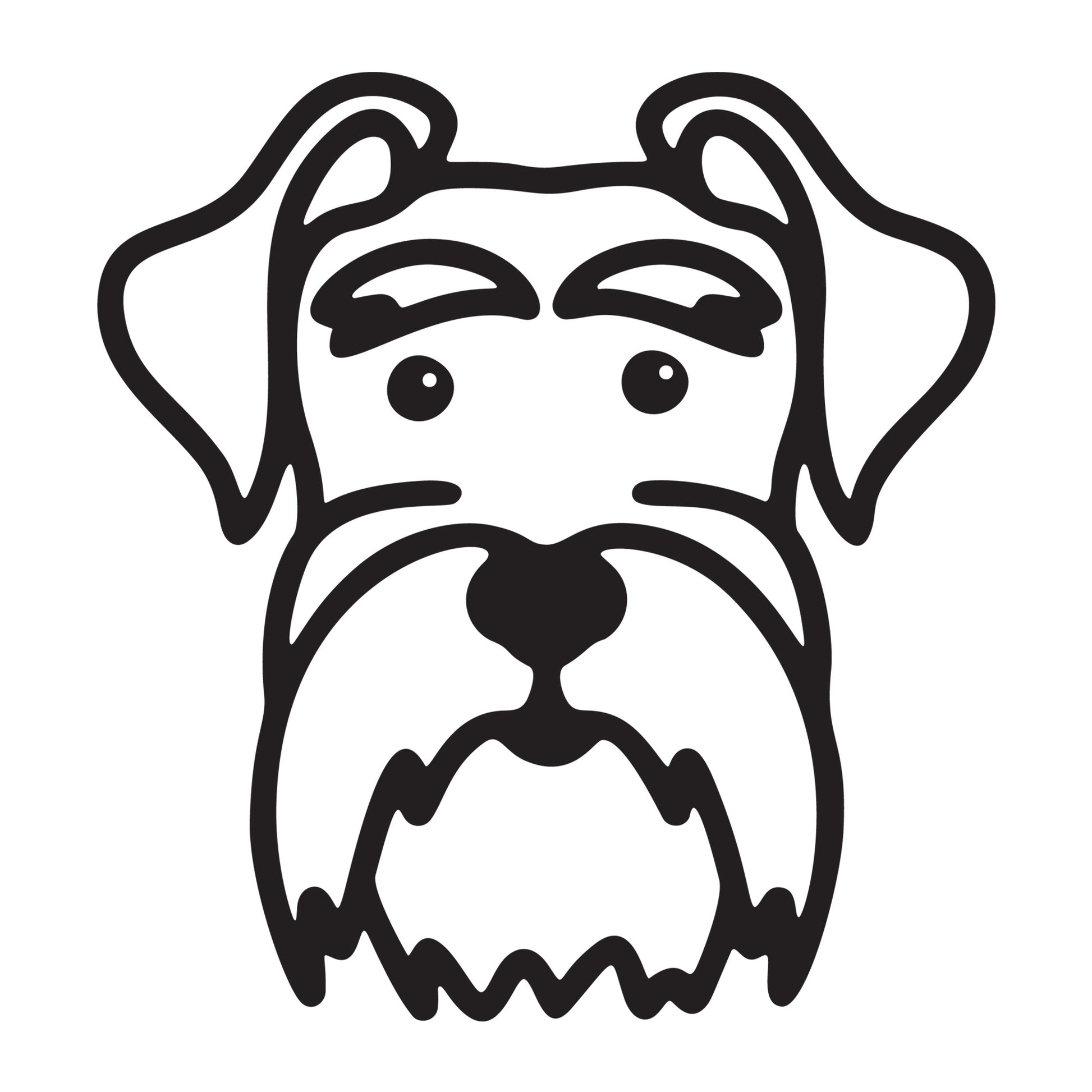 Miniature Schnauzer SVG dog outline design for Cricut, Silhouette, laser cutting, vinyl, sublimation, and pet craft projects.