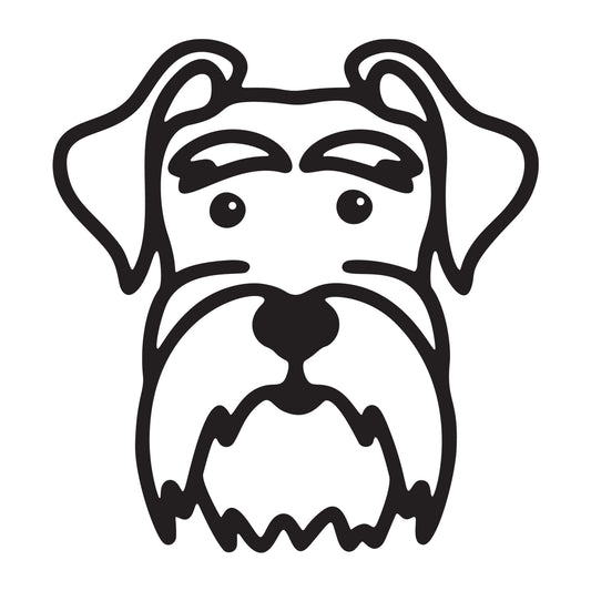 Miniature Schnauzer SVG dog outline design for Cricut, Silhouette, laser cutting, vinyl, sublimation, and pet craft projects.