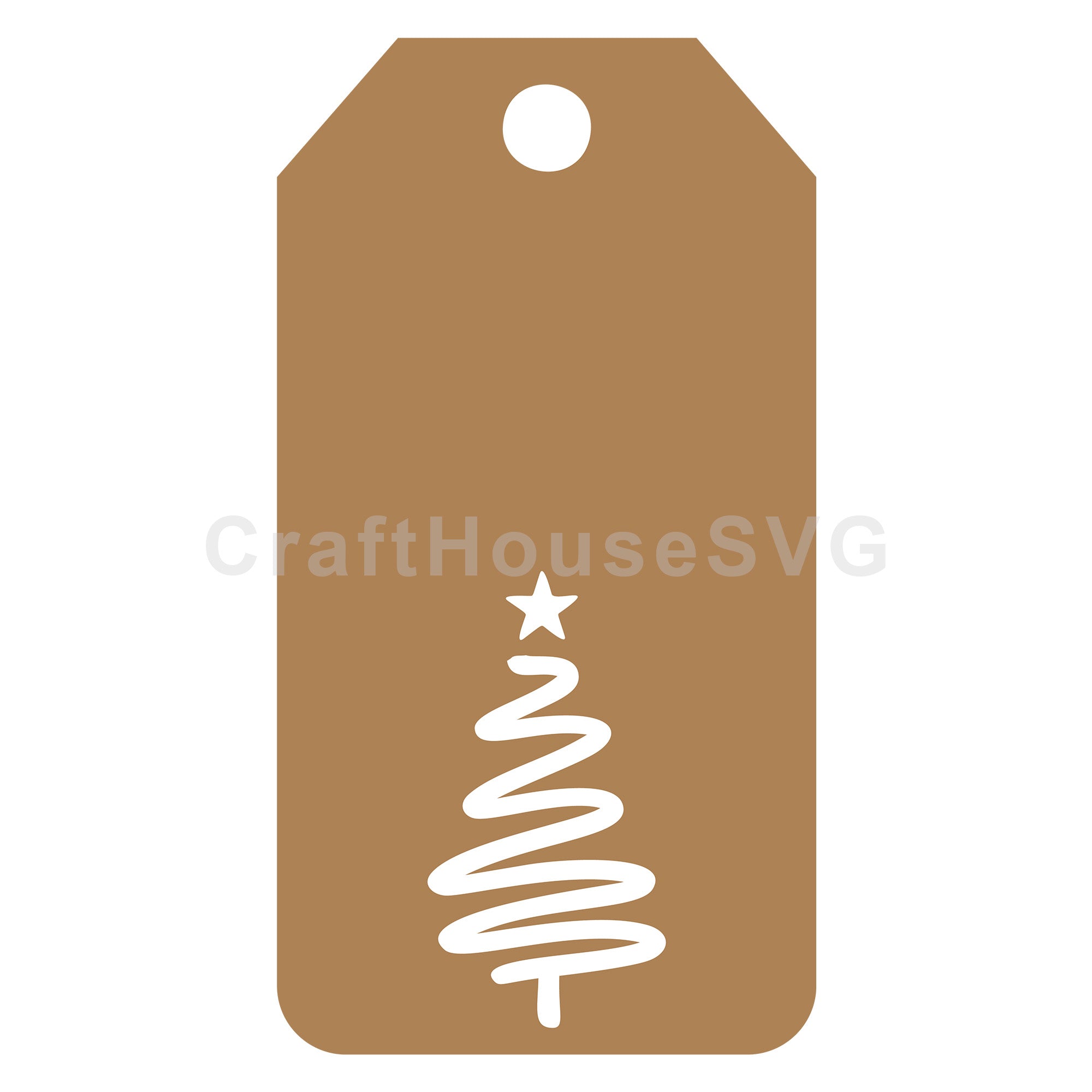 Sketch Christmas Tree Gift Tag SVG