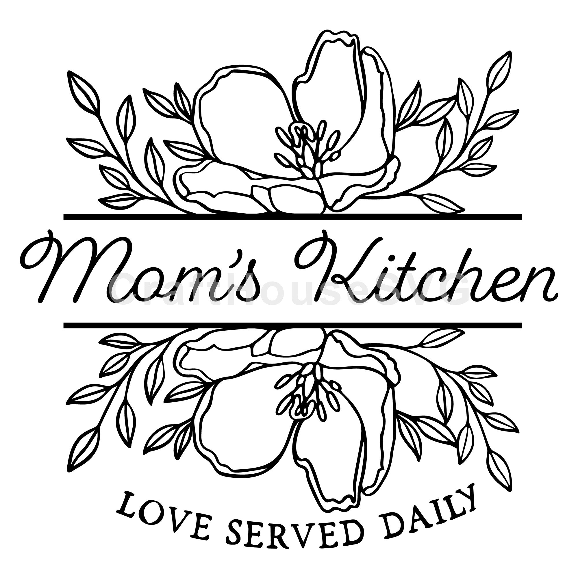 Mom's Kitchen Love Served Daily SVG