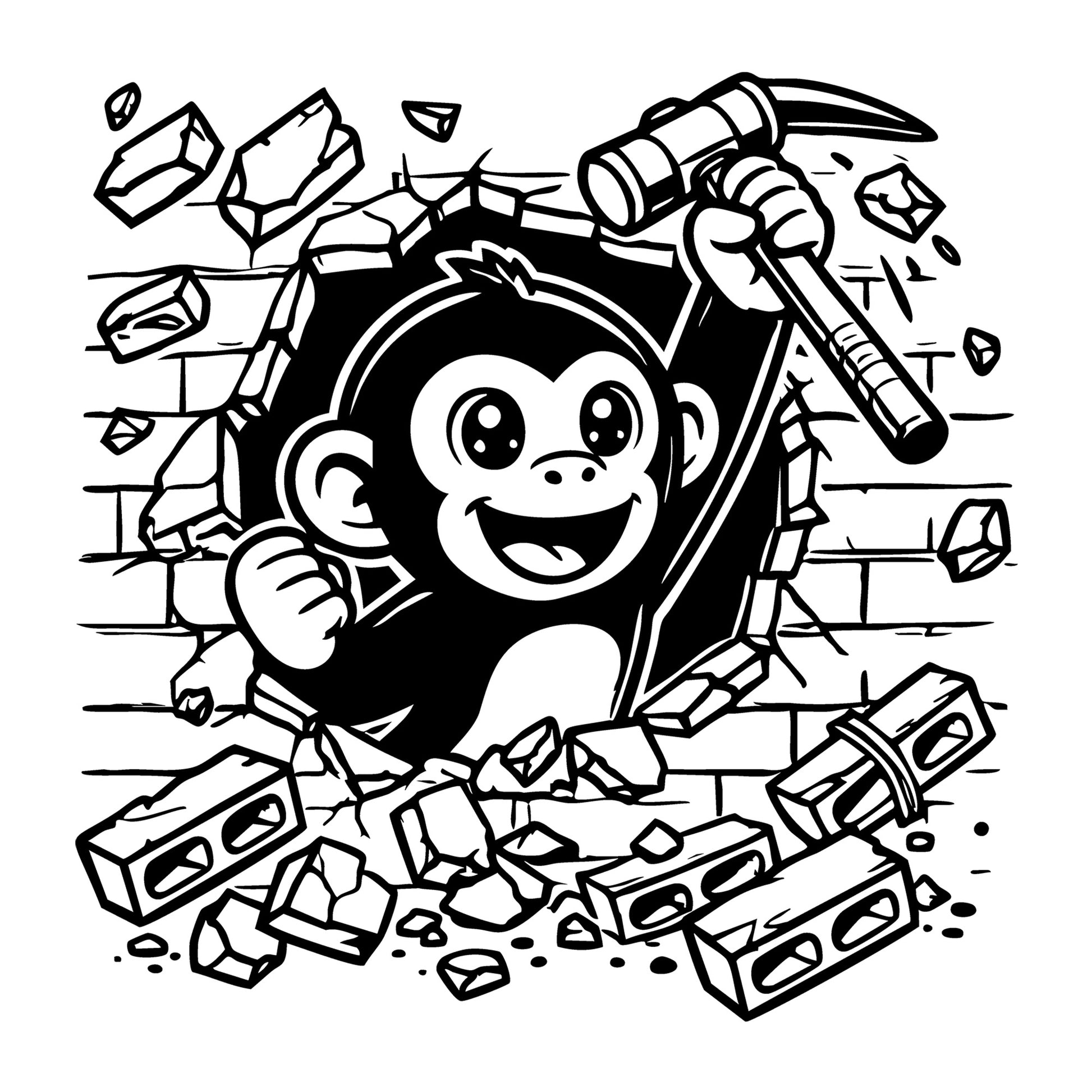 Monkey SVG for Cricut, Silhouette, laser cutting, vinyl, sublimation, animal crafts, decals, shirts, and DIY craft projects.
