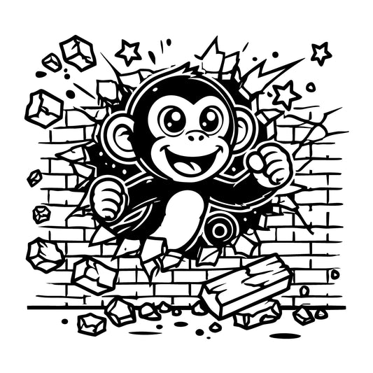 Monkey SVG for Cricut, Silhouette, laser cutting, vinyl, sublimation, animal crafts, decals, shirts, and DIY craft projects.