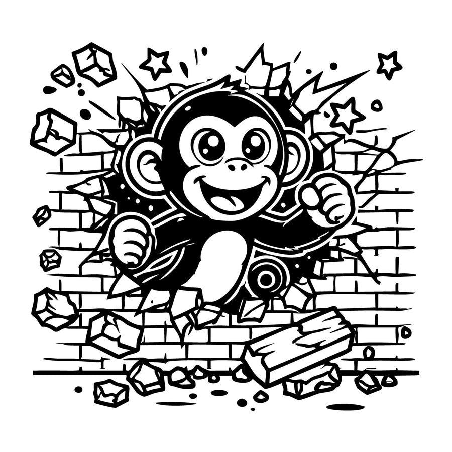 Monkey SVG for Cricut, Silhouette, laser cutting, vinyl, sublimation, animal crafts, decals, shirts, and DIY craft projects.