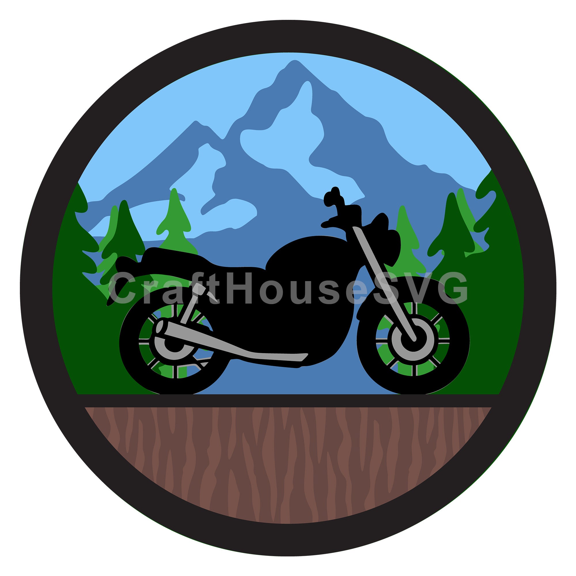 Motorcycle 3D Layered SVG