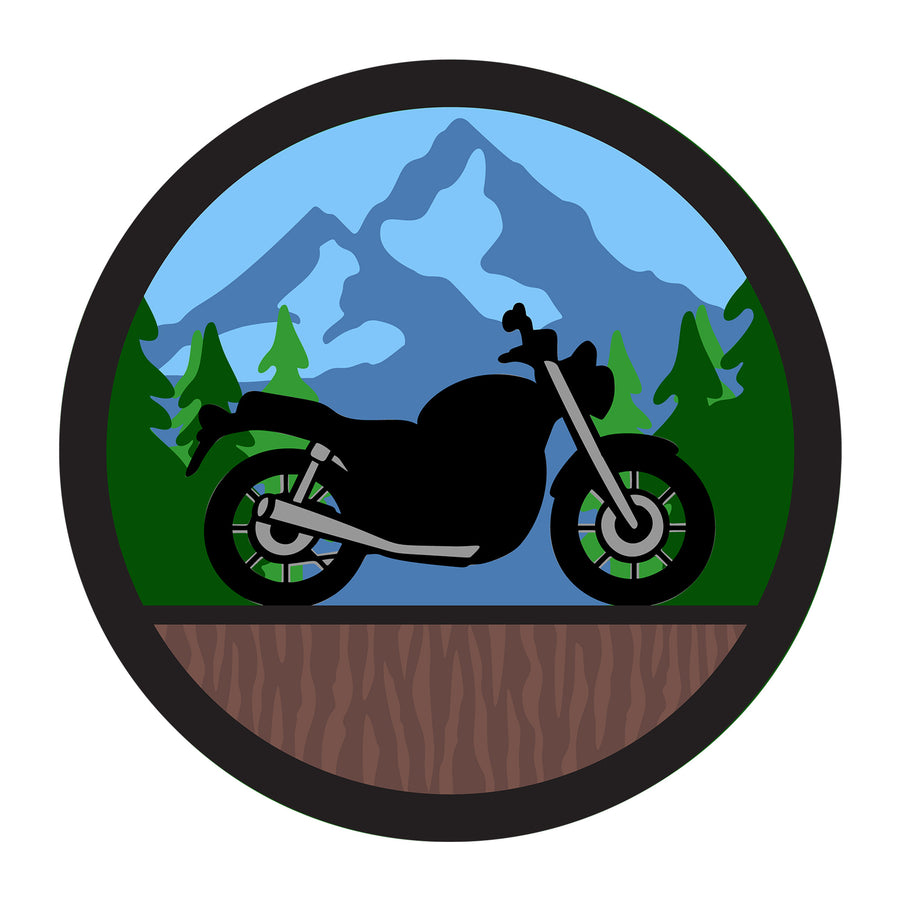 Motorcycle 3D SVG design for Cricut, Silhouette, laser cutting, vinyl, sublimation, vehicles, and dad craft projects.