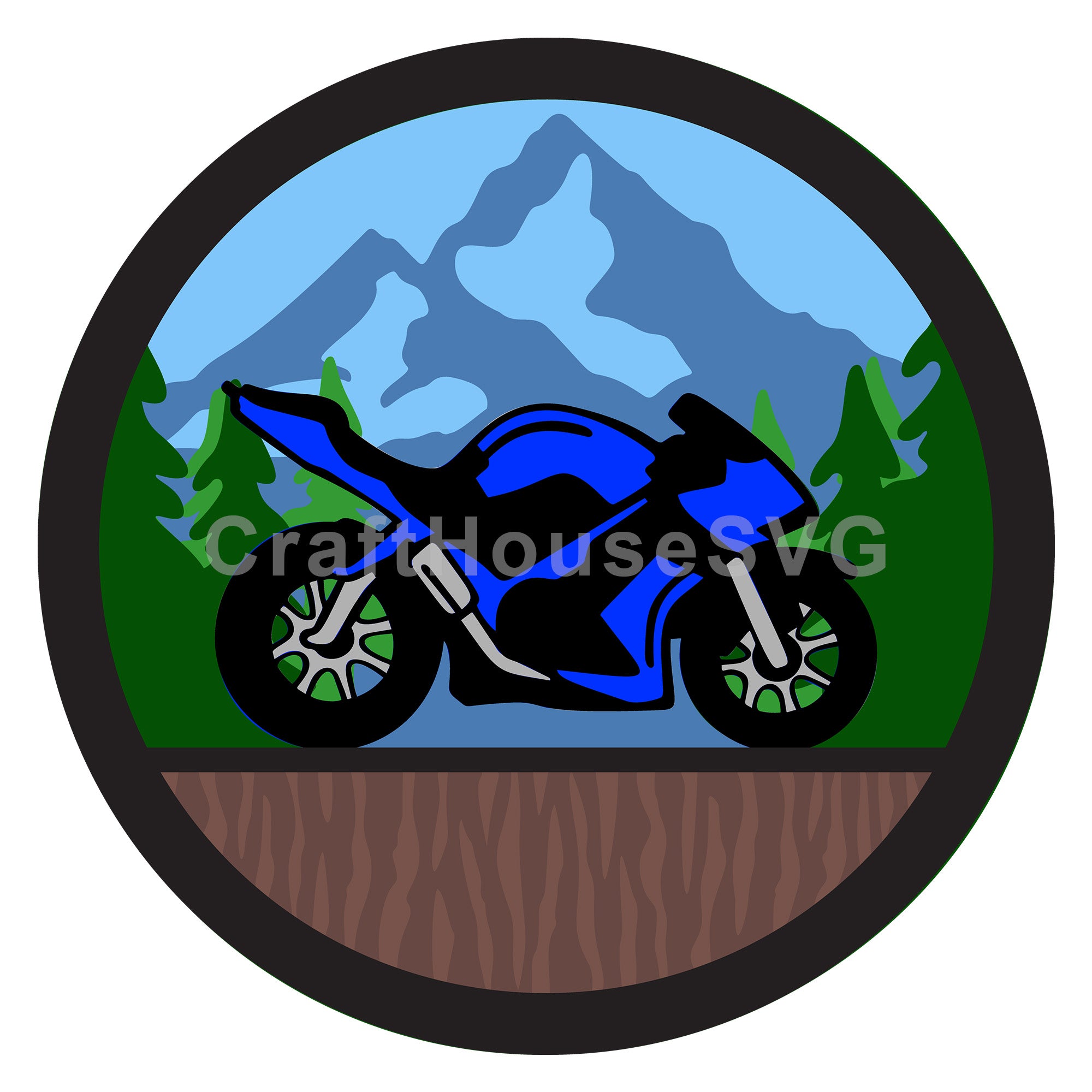 3D Layered Motorcycle SVG