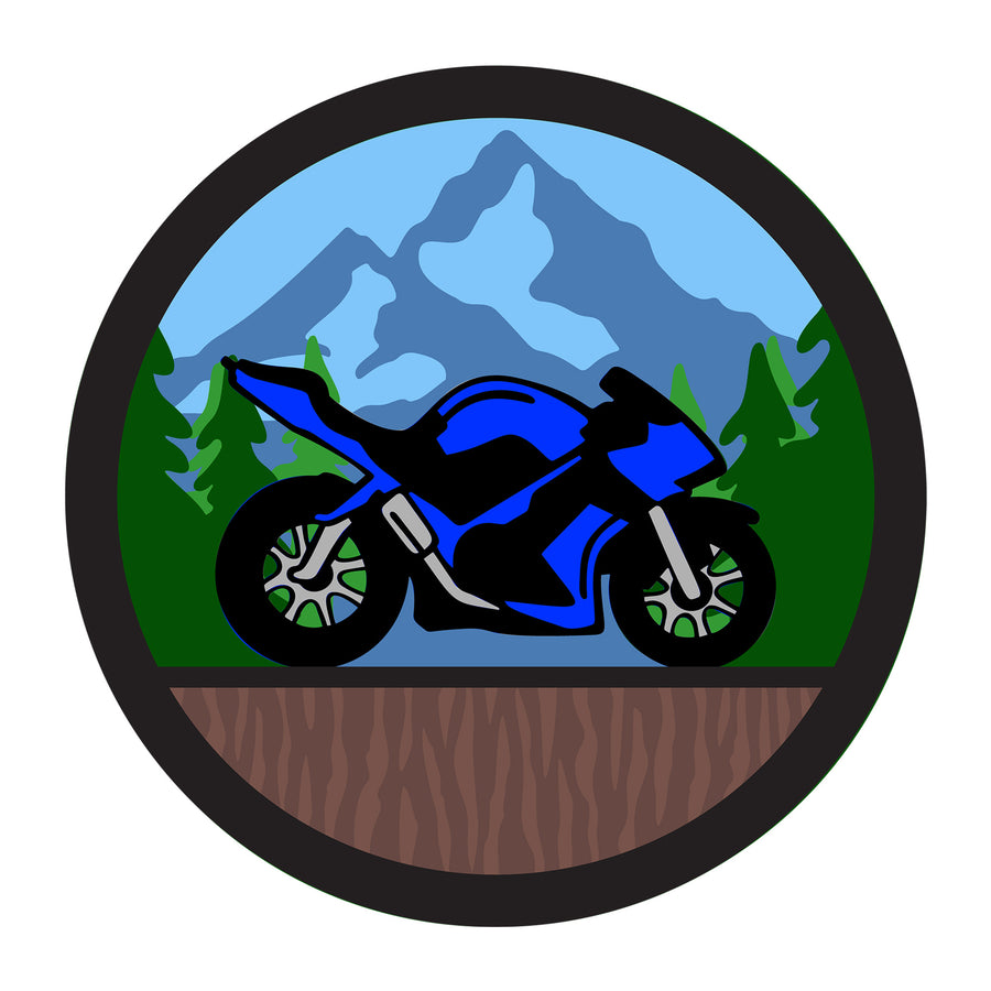 Motorcycle 3D SVG design for Cricut, Silhouette, laser cutting, vinyl, sublimation, vehicles, and dad craft projects.