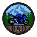 Motorcycle 3D Dad SVG design for Cricut, Silhouette, laser cutting, vinyl, sublimation, vehicles, and dad craft projects.