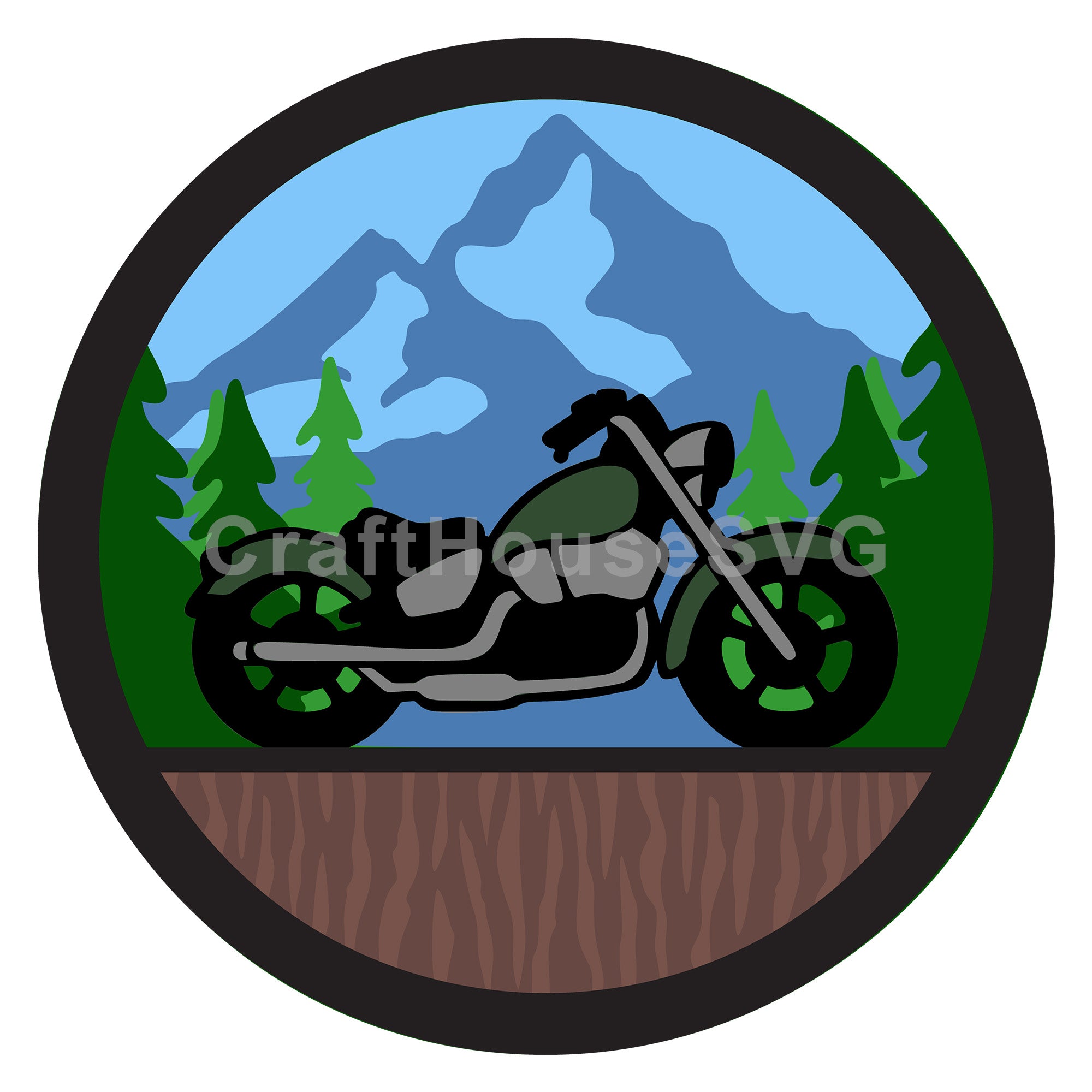 3D Motorcycle Layered SVG