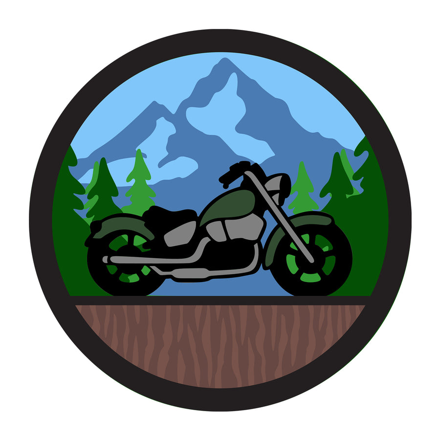 Motorcycle 3D SVG design for Cricut, Silhouette, laser cutting, vinyl, sublimation, vehicles, and dad craft projects.