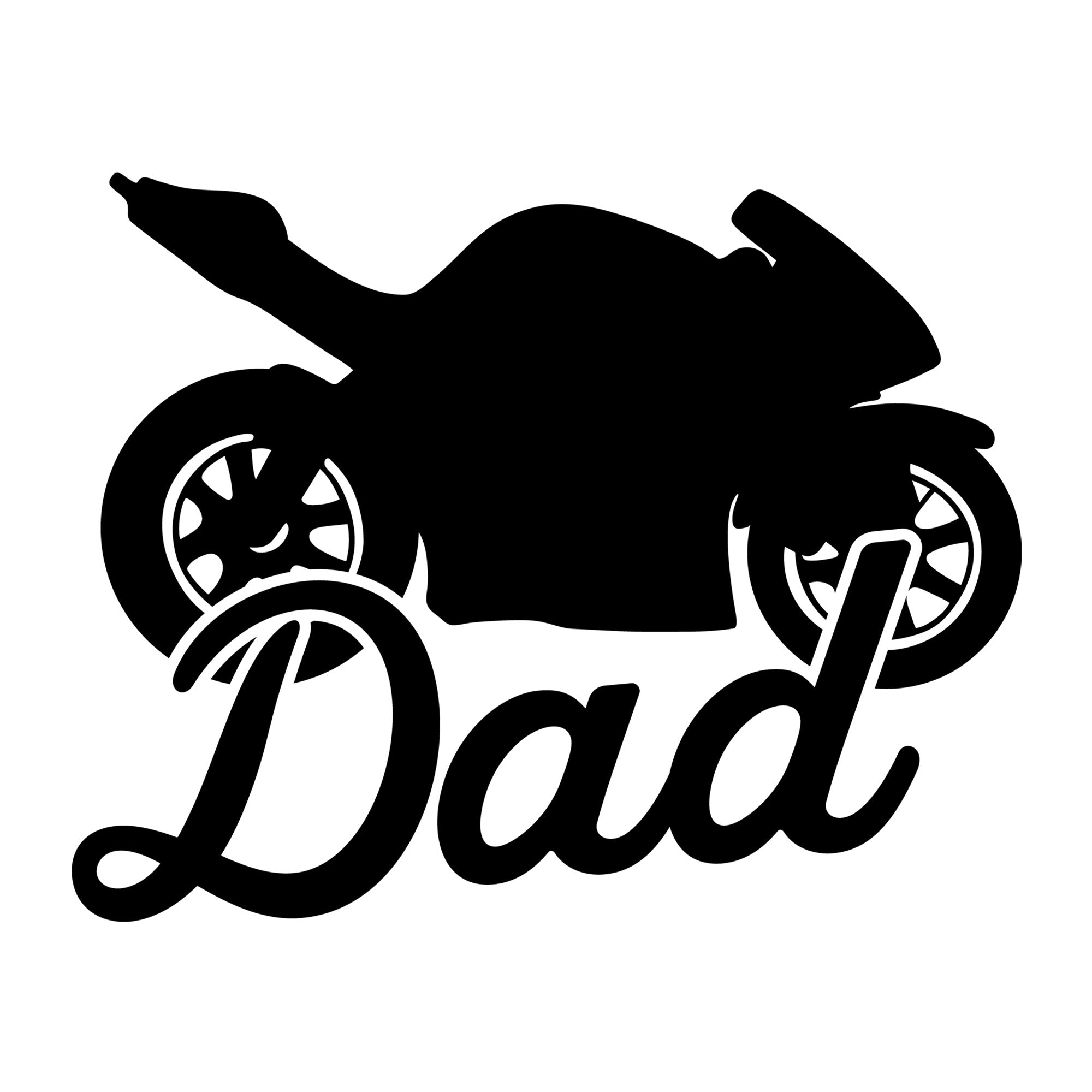 Motorcycle Dad SVG design for Cricut, Silhouette, laser cutting, vinyl, sublimation, dad gifts, and Father's Day craft projects.