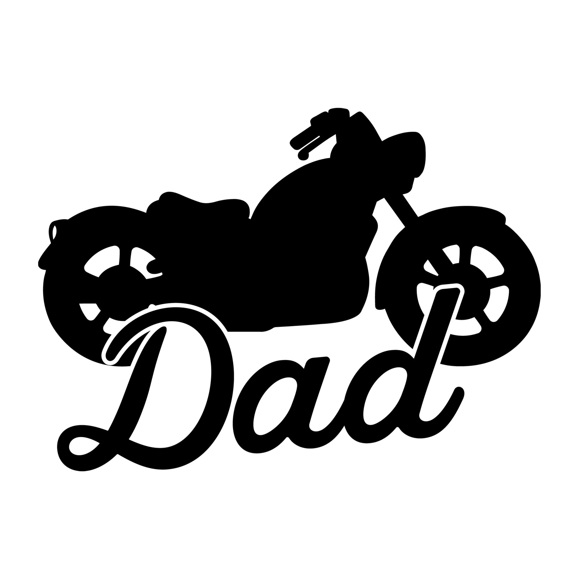 Motorcycle Dad SVG design for Cricut, Silhouette, laser cutting, vinyl, sublimation, dad gifts, and Father's Day craft projects.