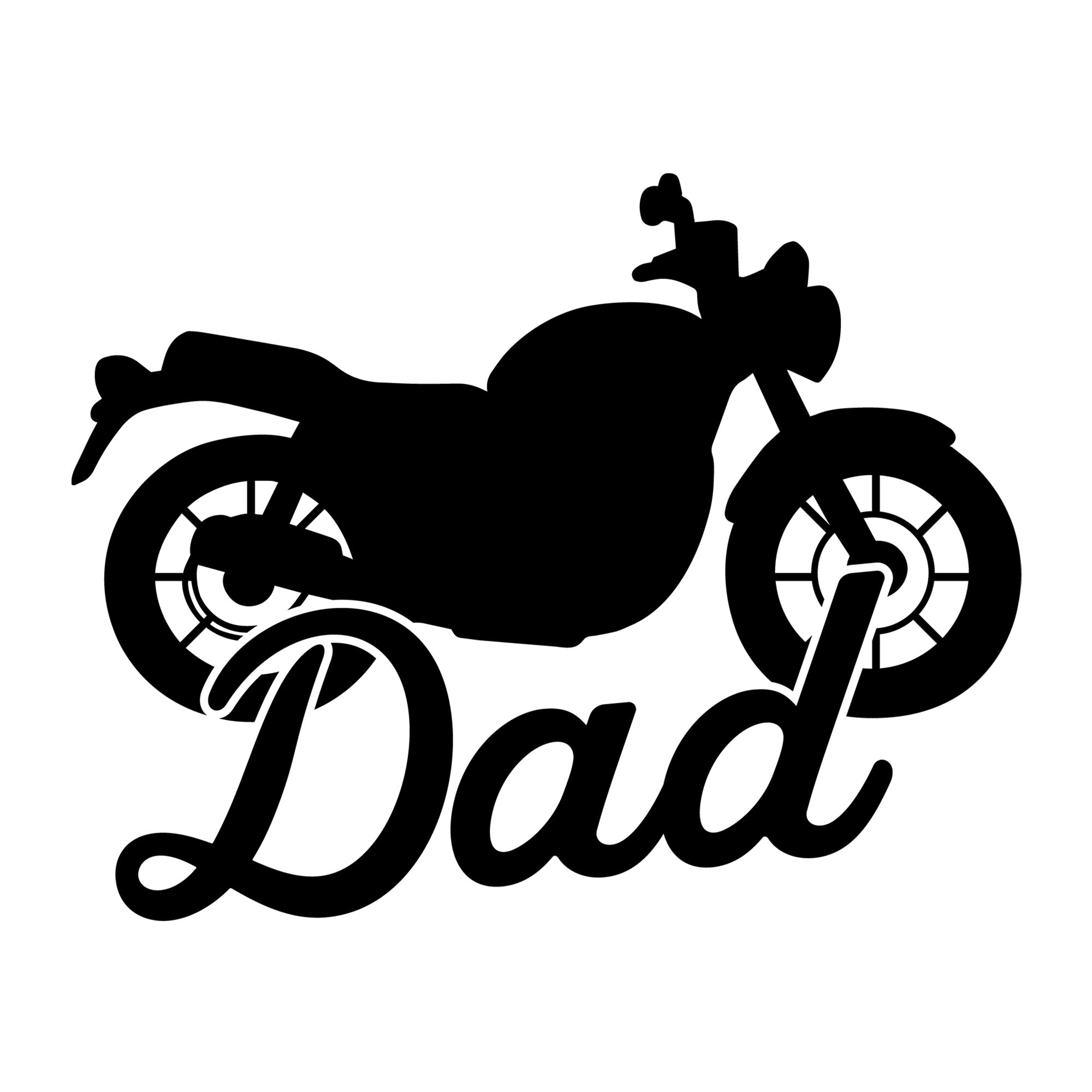 Motorcycle Dad SVG design for Cricut, Silhouette, laser cutting, vinyl, sublimation, dad gifts, and Father's Day craft projects.