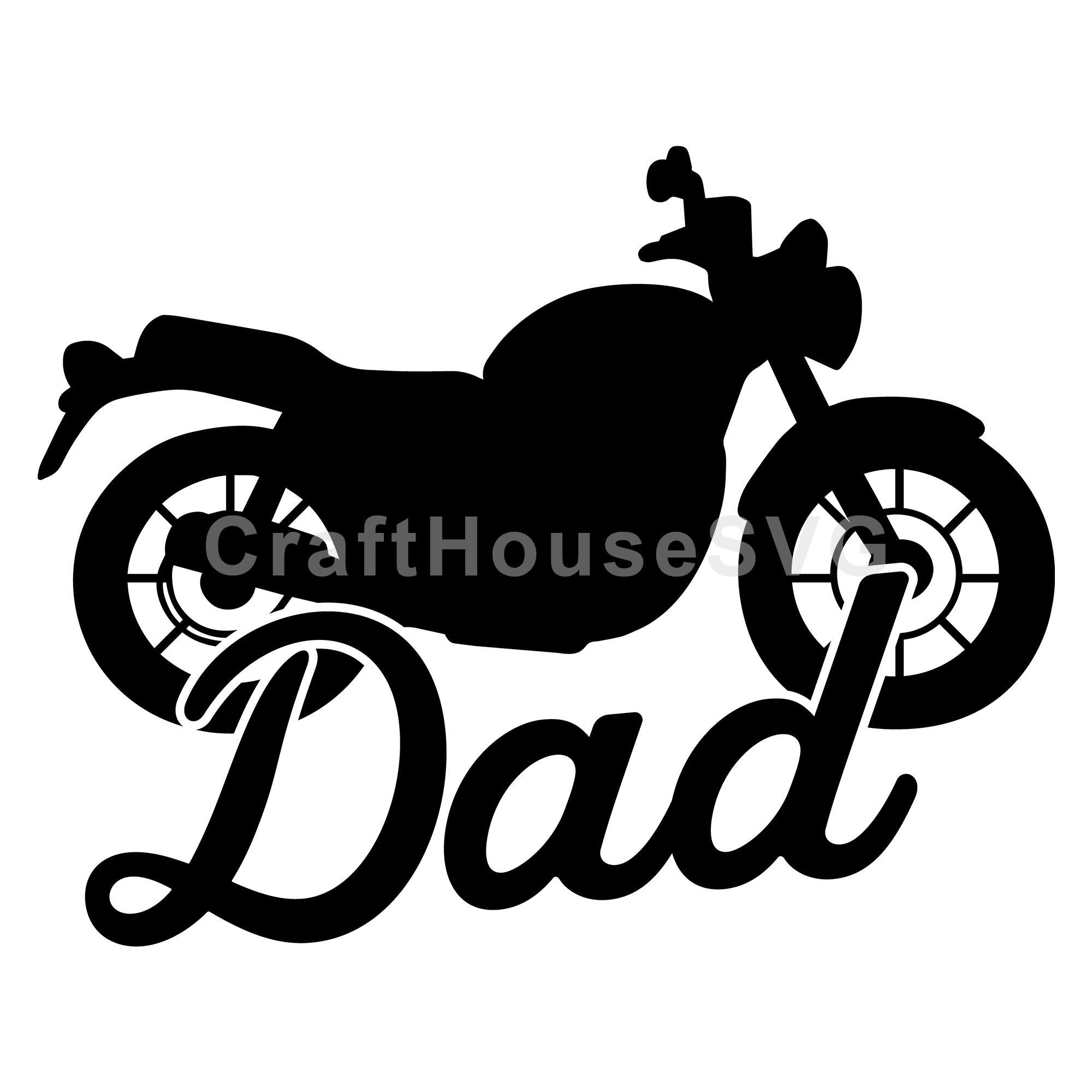 Motorcycle Dad Silhouette SVG