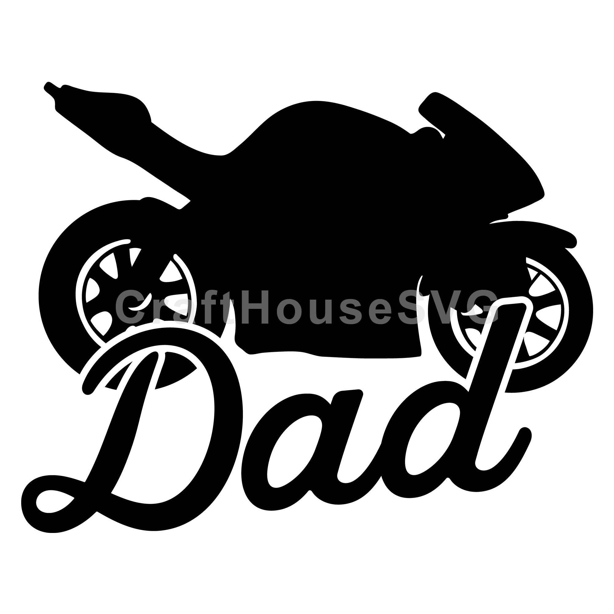 Motorcycle Silhouette Dad SVG