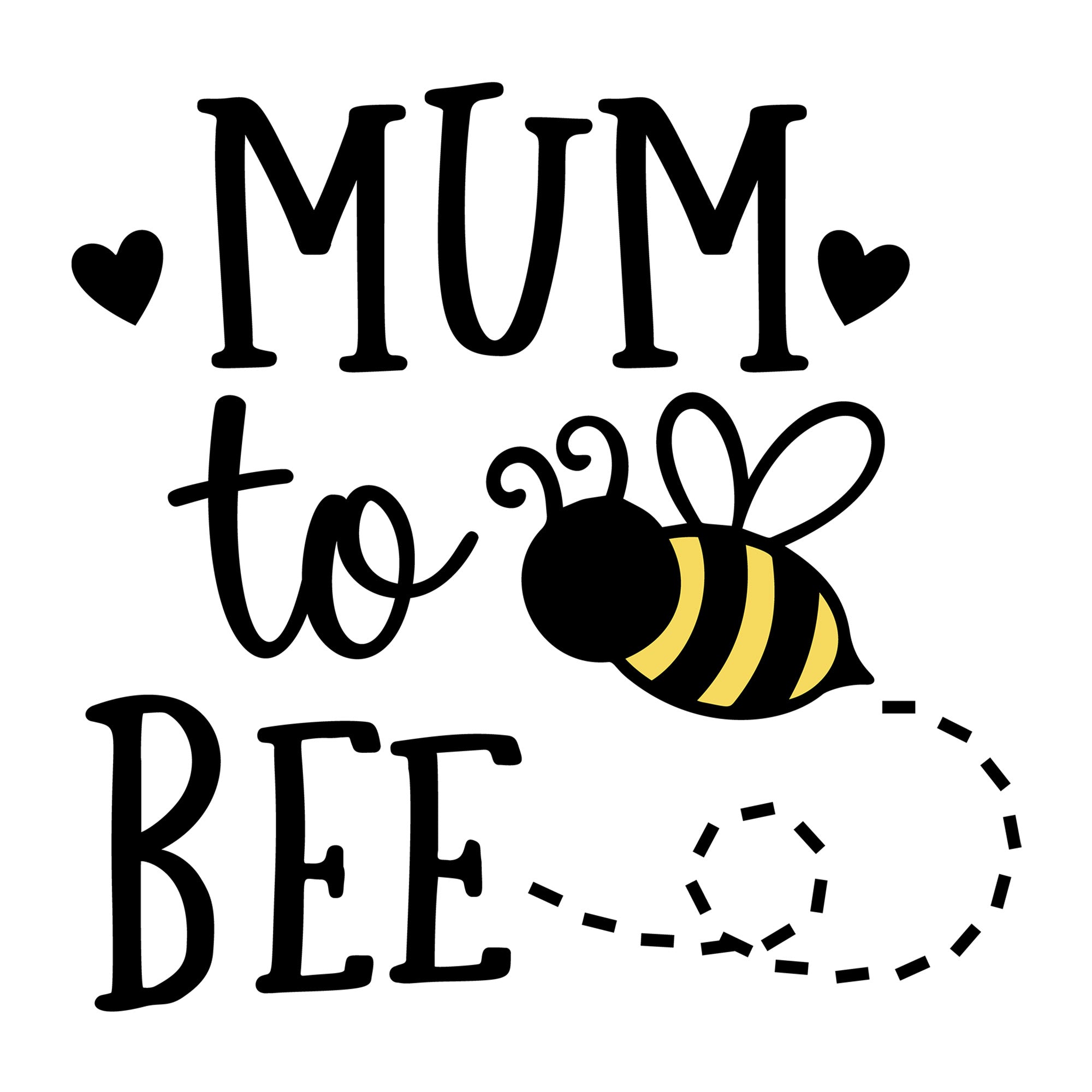 Mum To Bee SVG design for Cricut, Silhouette, laser cutting, vinyl, sublimation, and pregnancy announcement projects.