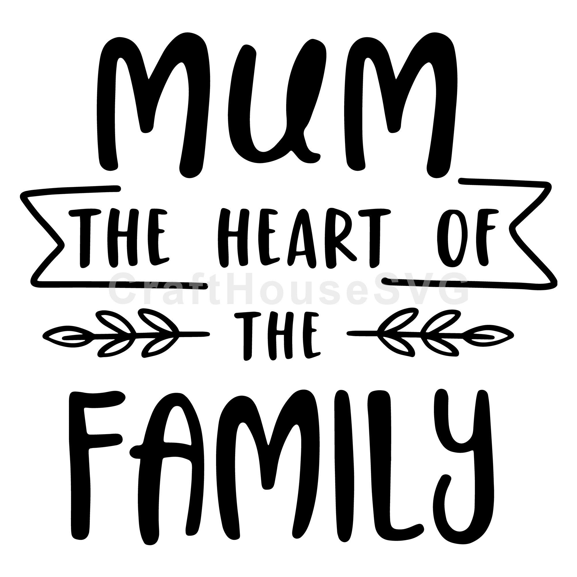 Mom the heart of the family SVG | M52F