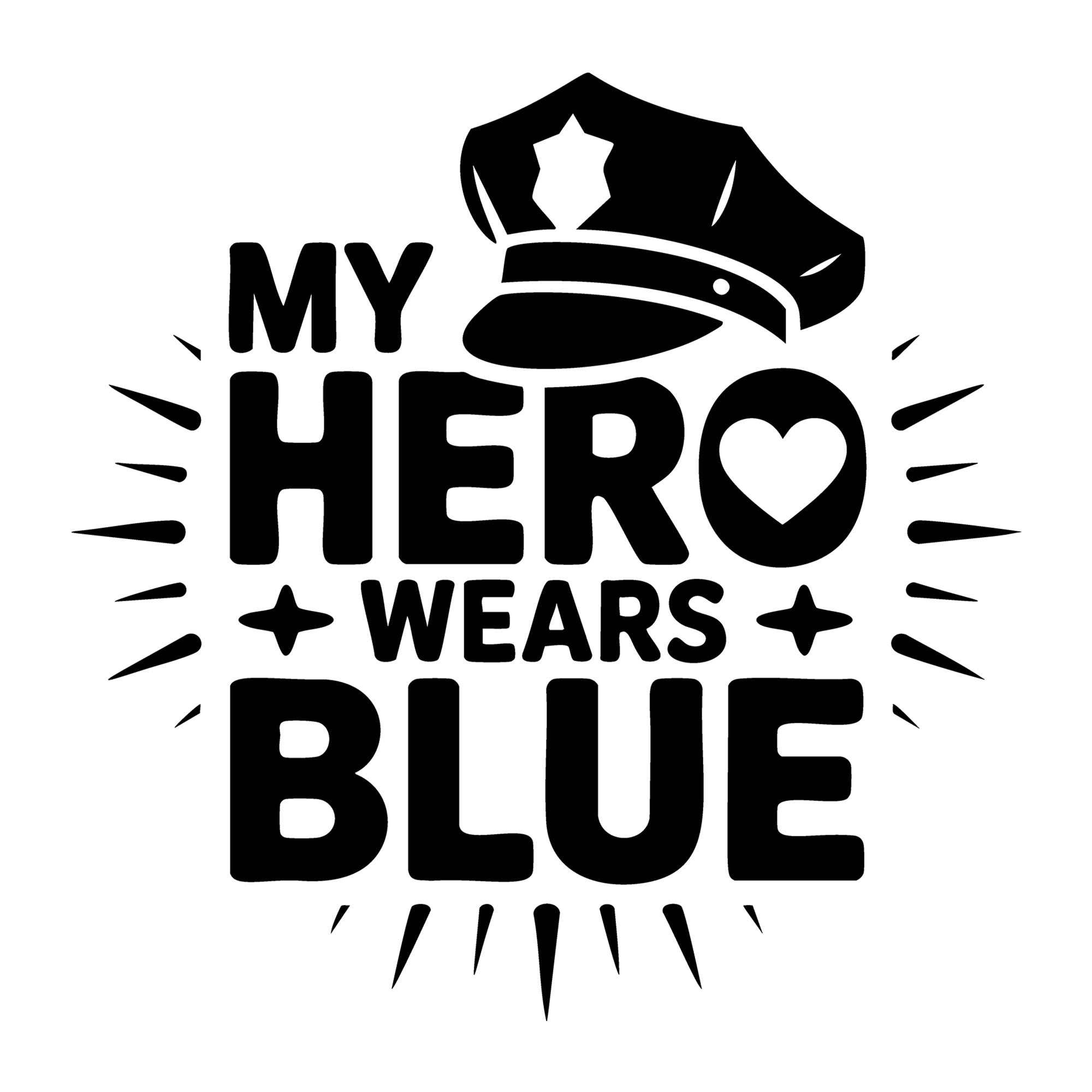 My Hero Wears Blue SVG