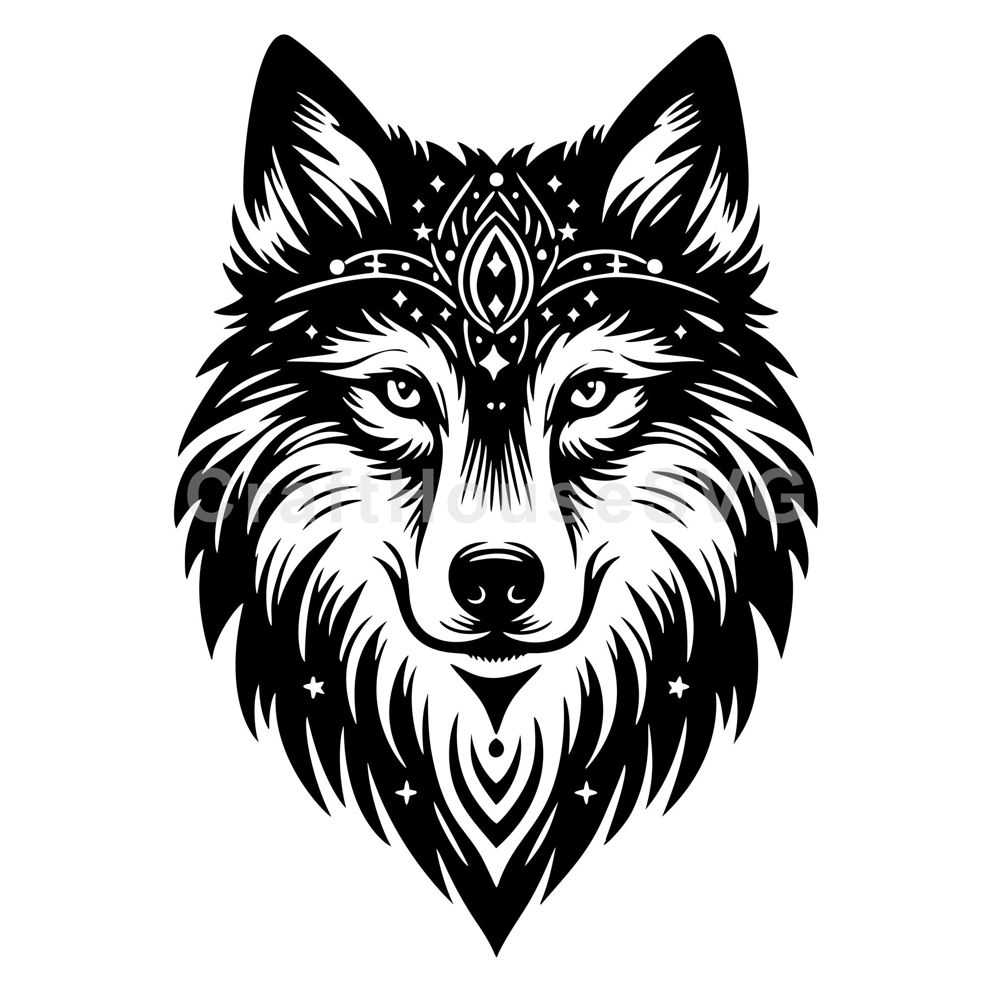 Mystical Wolf Head SVG