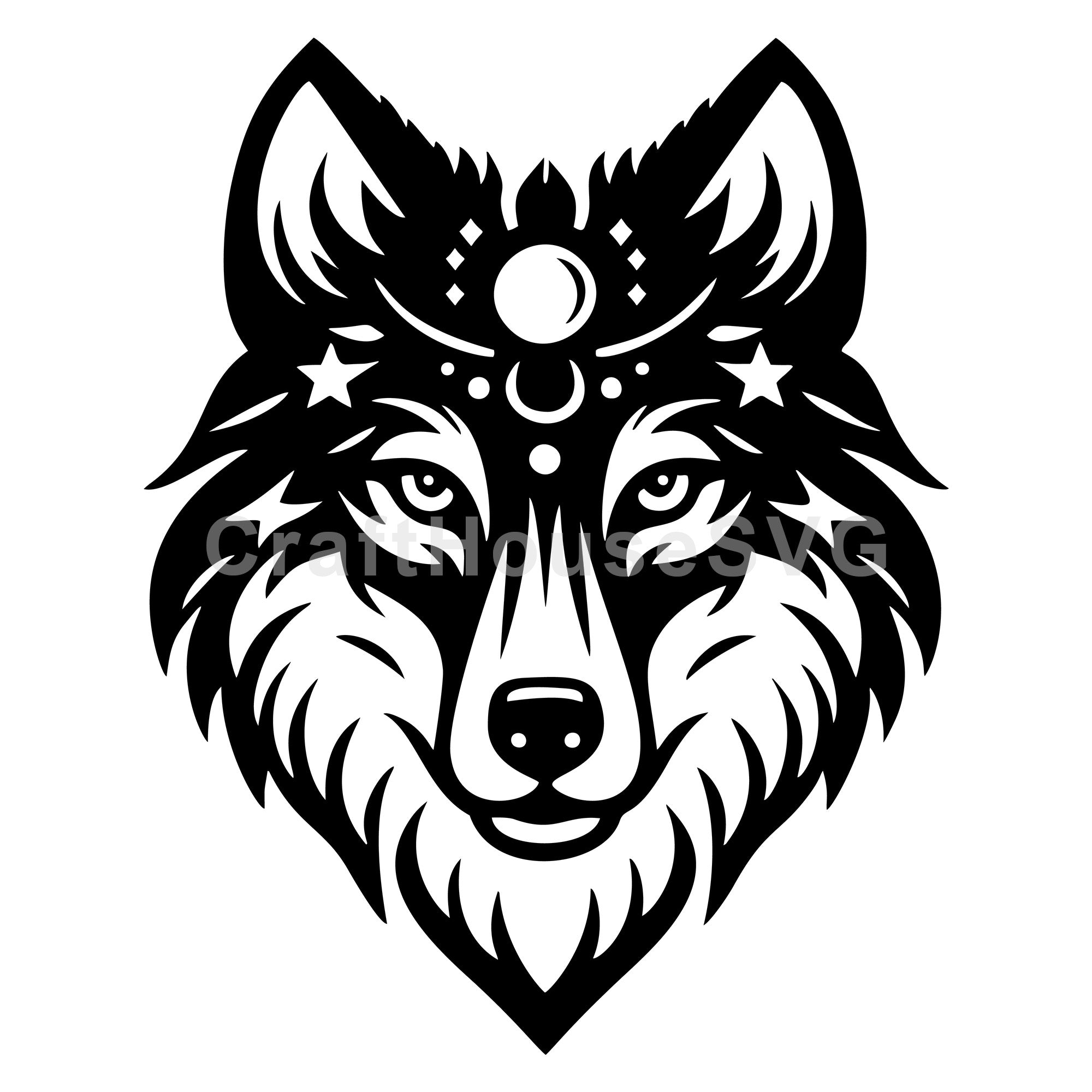 Mystical Wolf SVG