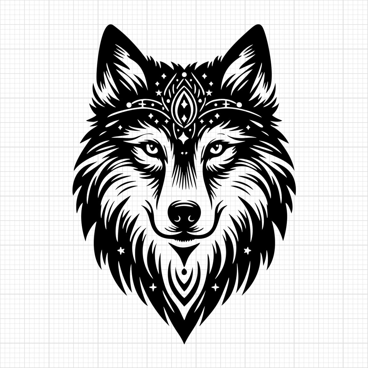 Mystical Wolf Head