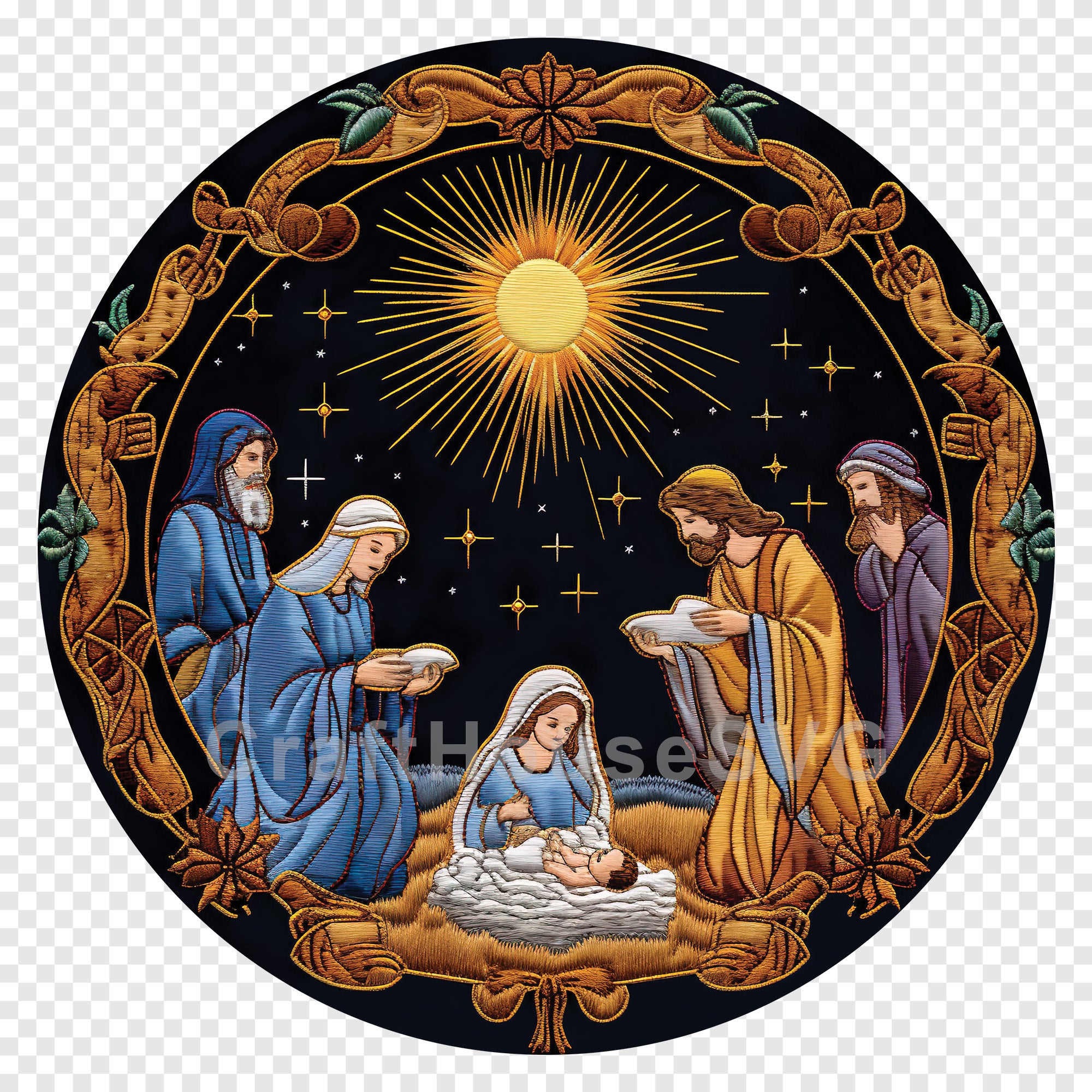 Nativity Christmas 3D Ornament Sublimation Design PNG