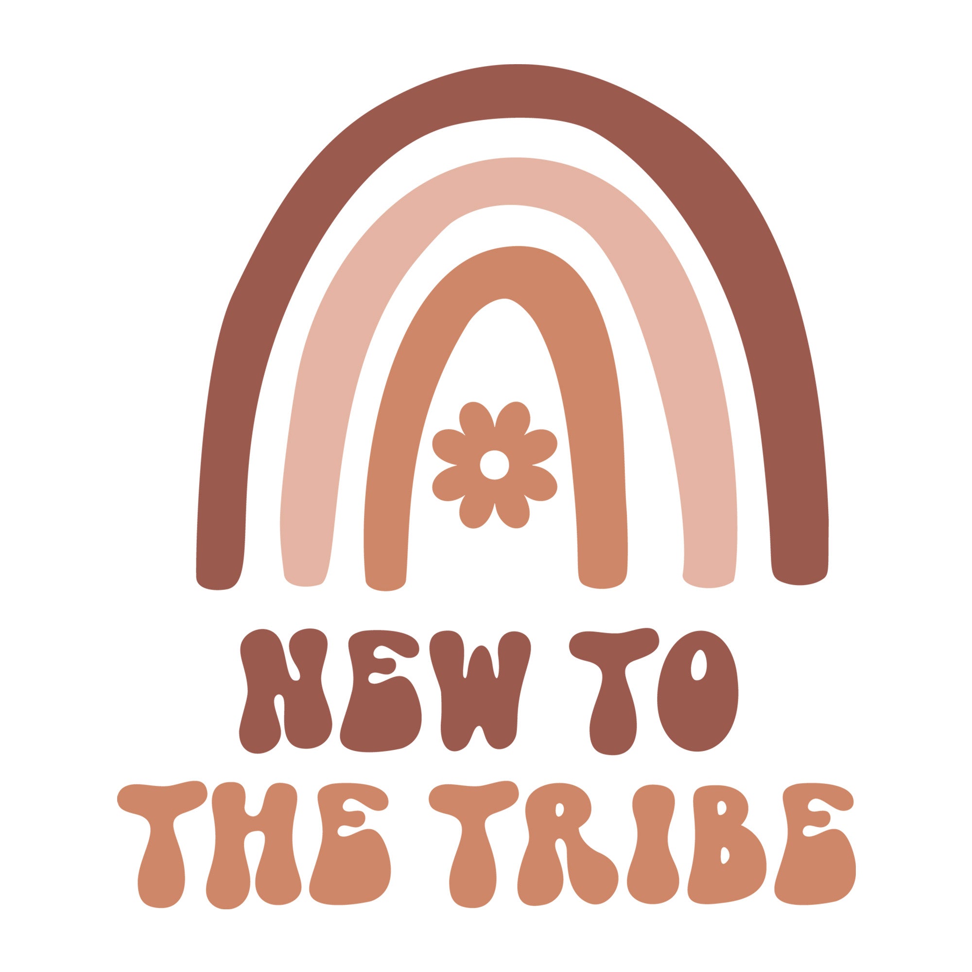 New To The Tribe SVG design for Cricut, Silhouette, laser cutting, vinyl, sublimation, and baby craft projects.