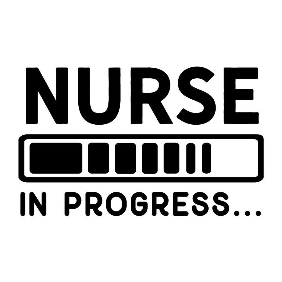 Nurse in Progress SVG design for Cricut, Silhouette, laser cutting, vinyl, sublimation, nurse shirts, decals, mugs, and DIY craft projects.