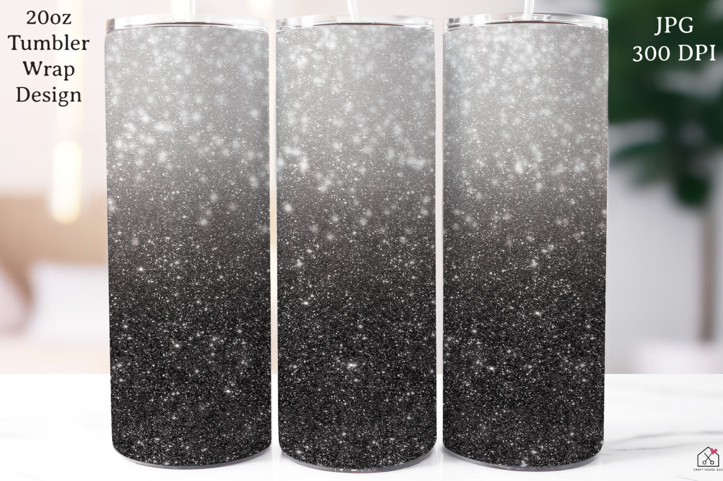 Ombre Glitter 20 oz Tumbler Wrap Bundle Sublimation Designs JPG