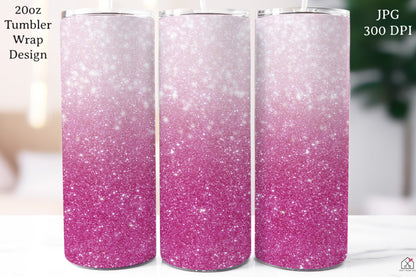 Ombre Glitter 20 oz Tumbler Wrap Bundle Sublimation Designs JPG