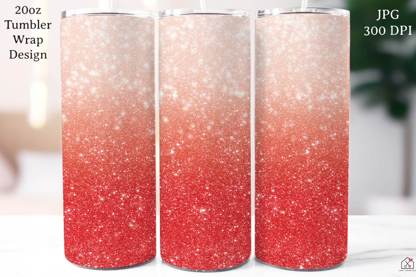 Ombre Glitter 20 oz Tumbler Wrap Bundle Sublimation Designs JPG