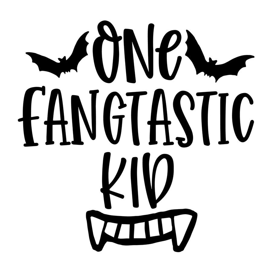 One Fangtastic Kid SVG for Cricut, Silhouette, laser cutting, vinyl, sublimation, Halloween shirts, signs, decals, mugs, and DIY craft projects.