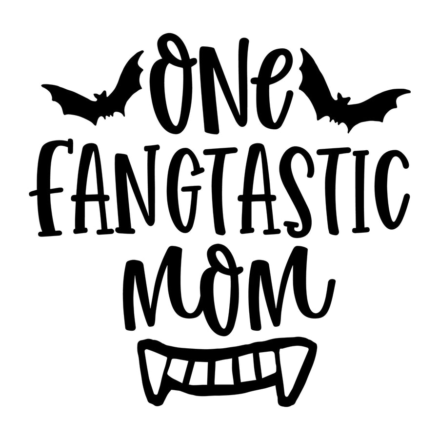 One Fangtastic Mom SVG for Cricut, Silhouette, laser cutting, vinyl, sublimation, Halloween shirts, signs, decals, mugs, and DIY craft projects.