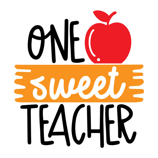 One Sweet Teacher SVG design for Cricut, Silhouette, laser cutting, vinyl, sublimation, teacher shirts, Valentine shirts, decals, mugs, and DIY craft projects.