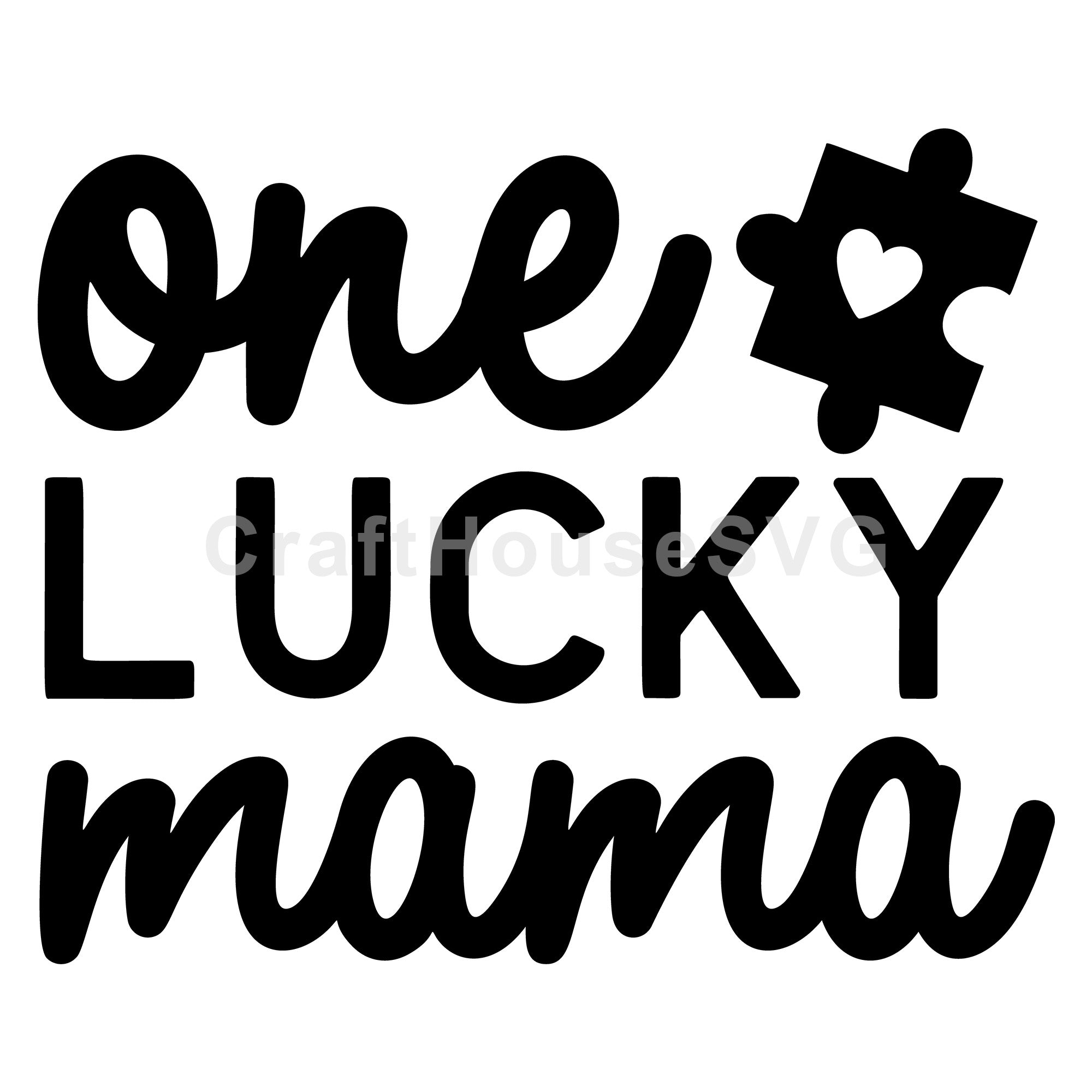 One lucky mama Autism SVG