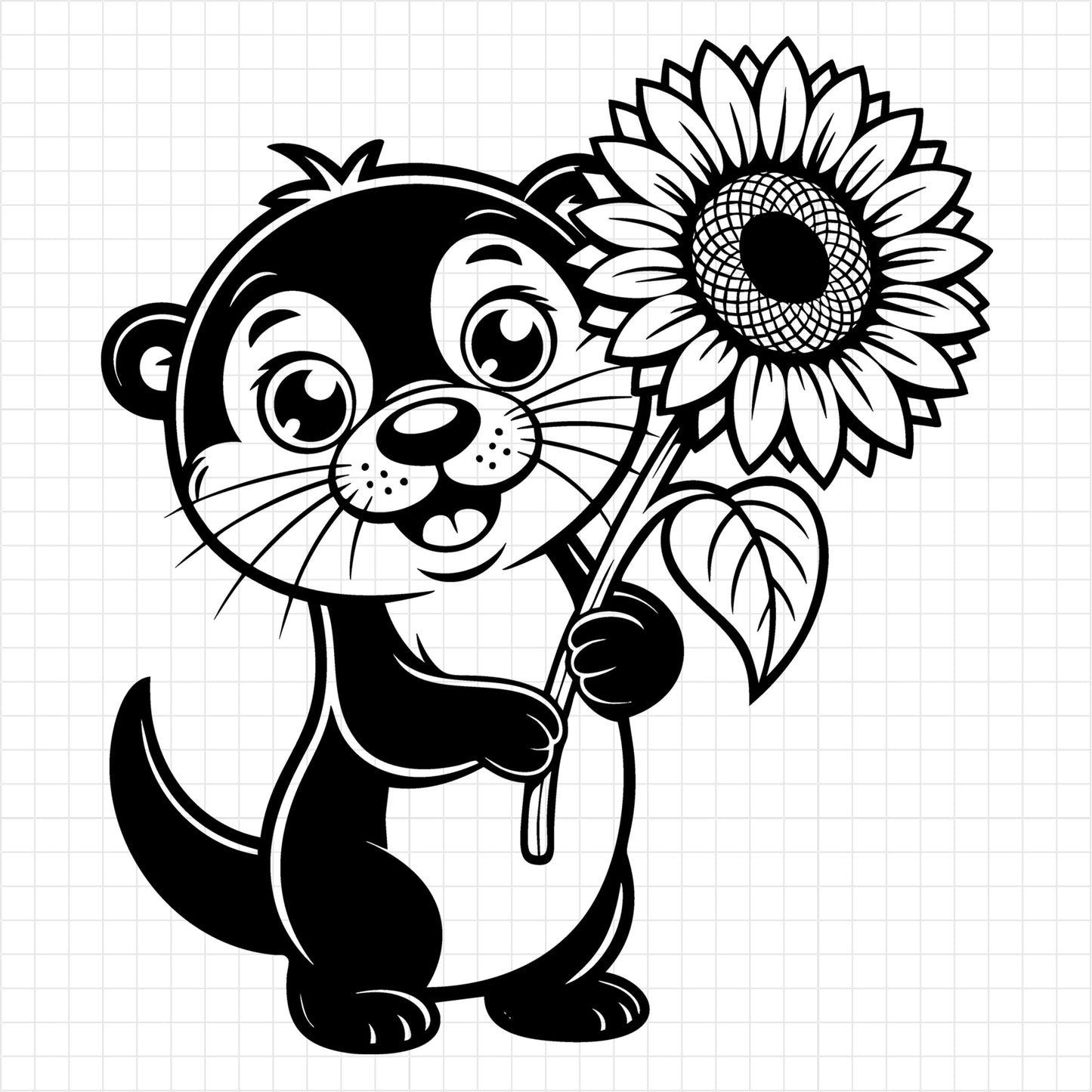 Otter Holding Sunflower SVG