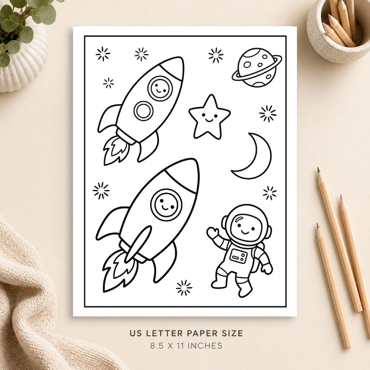 Outer Space Coloring Page 3