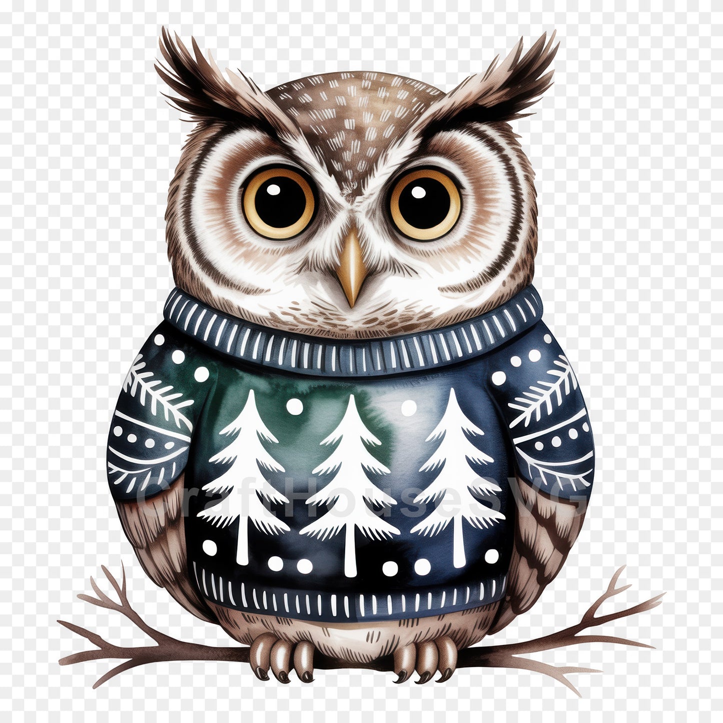 Woodland Animals Christmas Sweater Clipart Bundle