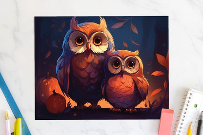 FREE Owls 20oz Tumbler Wrap Sublimation Design Fall Autumn PNG - Craft House SVG