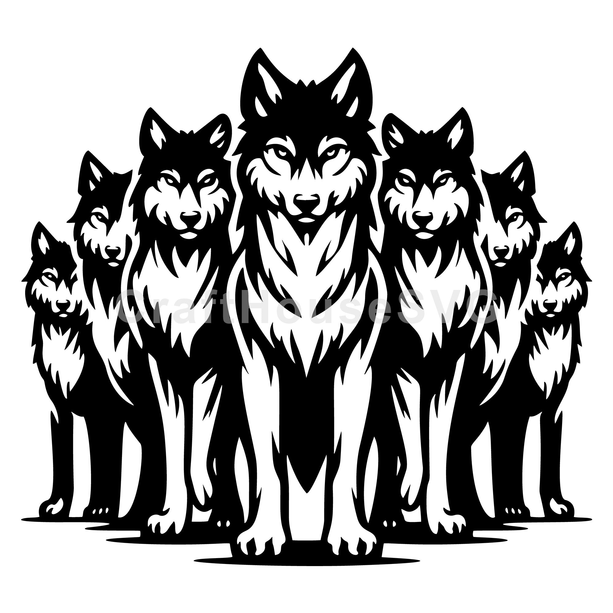 Pack of Wolves SVG