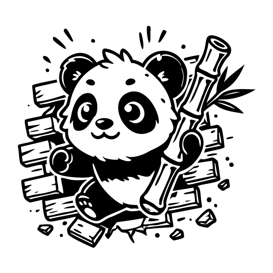 Panda SVG for Cricut, Silhouette, laser cutting, vinyl, sublimation, animal crafts, decals, shirts, and DIY craft projects.
