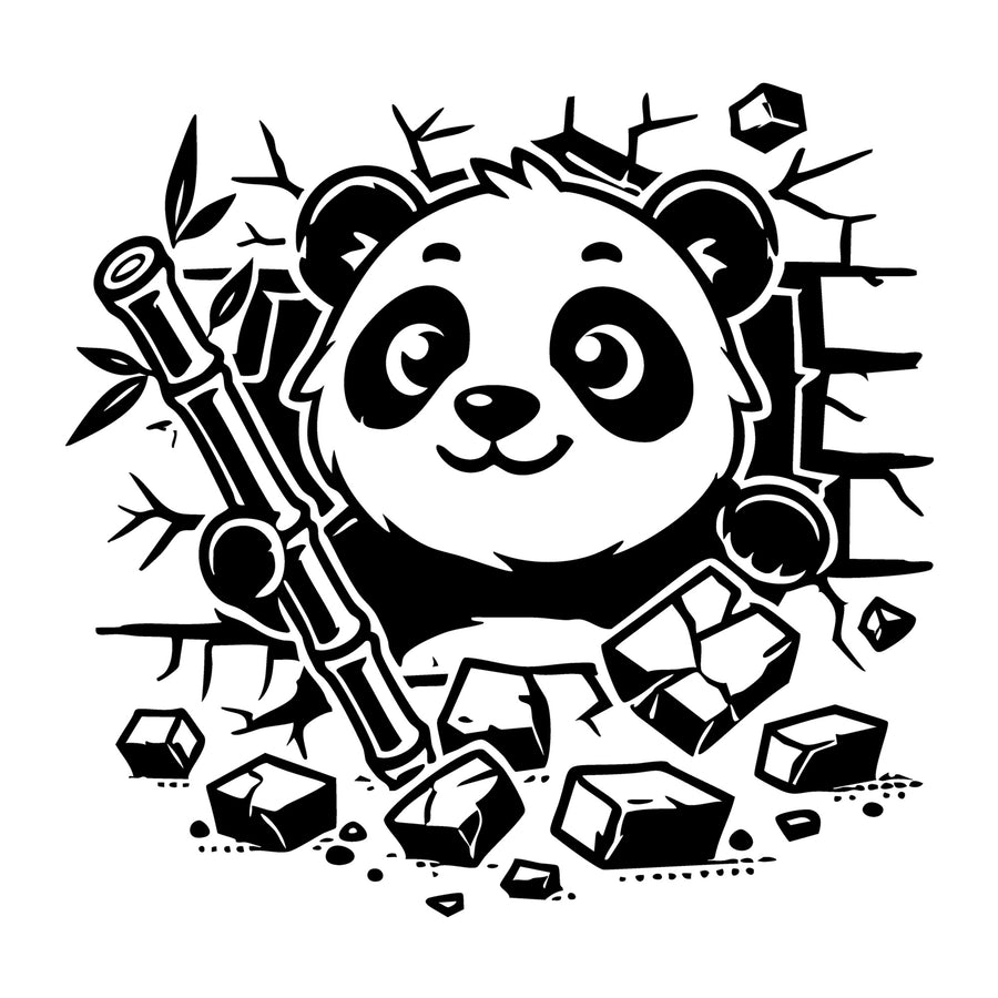 Panda SVG for Cricut, Silhouette, laser cutting, vinyl, sublimation, animal crafts, decals, shirts, and DIY craft projects.