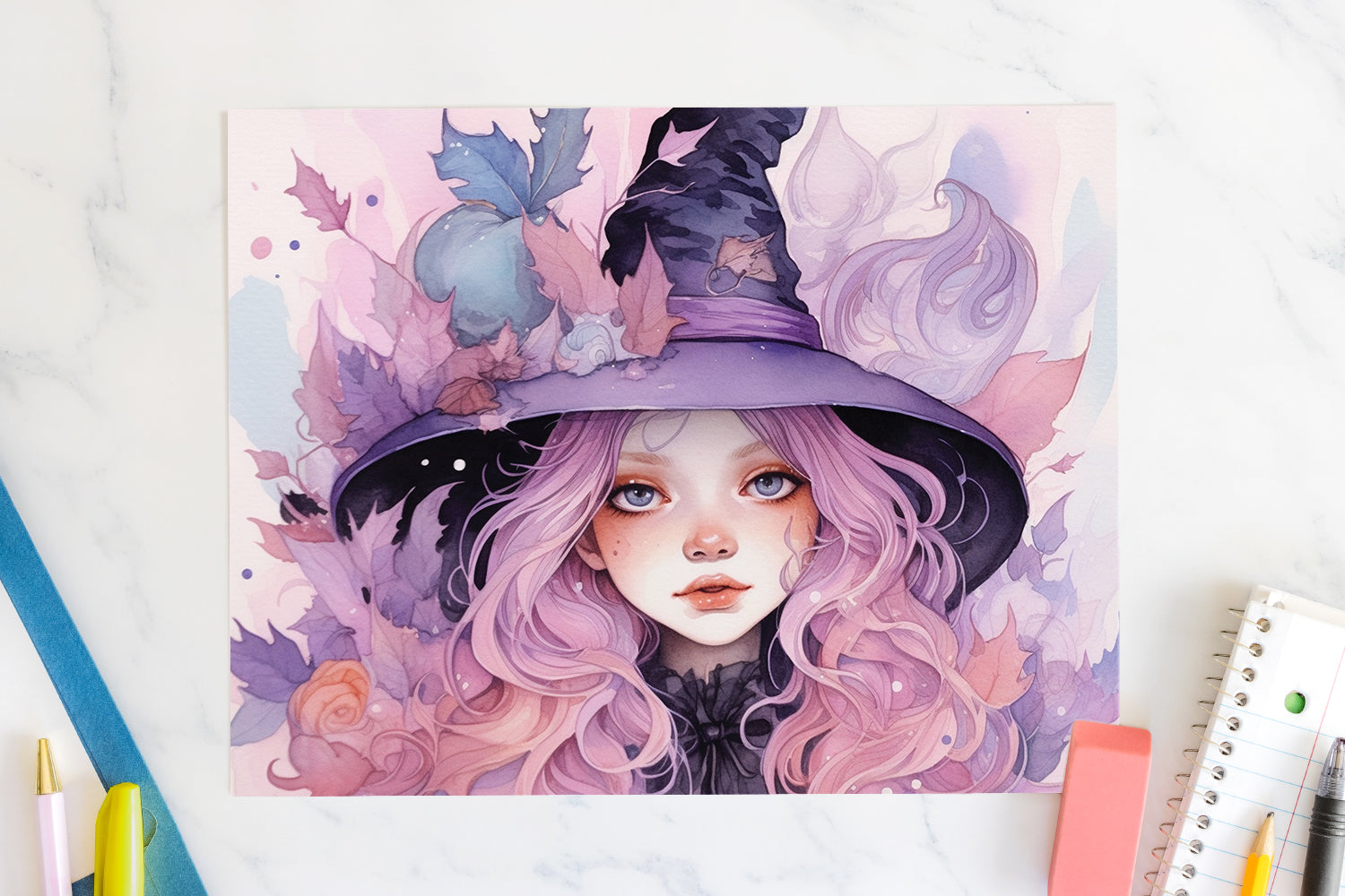 FREE Witch 20oz Tumbler Wrap Sublimation Design Pastel Halloween PNG - Craft House SVG