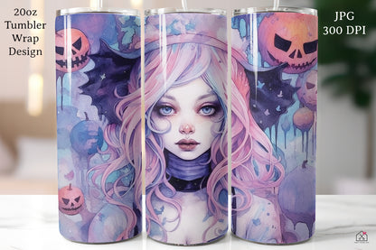 Pastel Halloween 20oz Tumbler Wrap Bundle Sublimation Designs JPG
