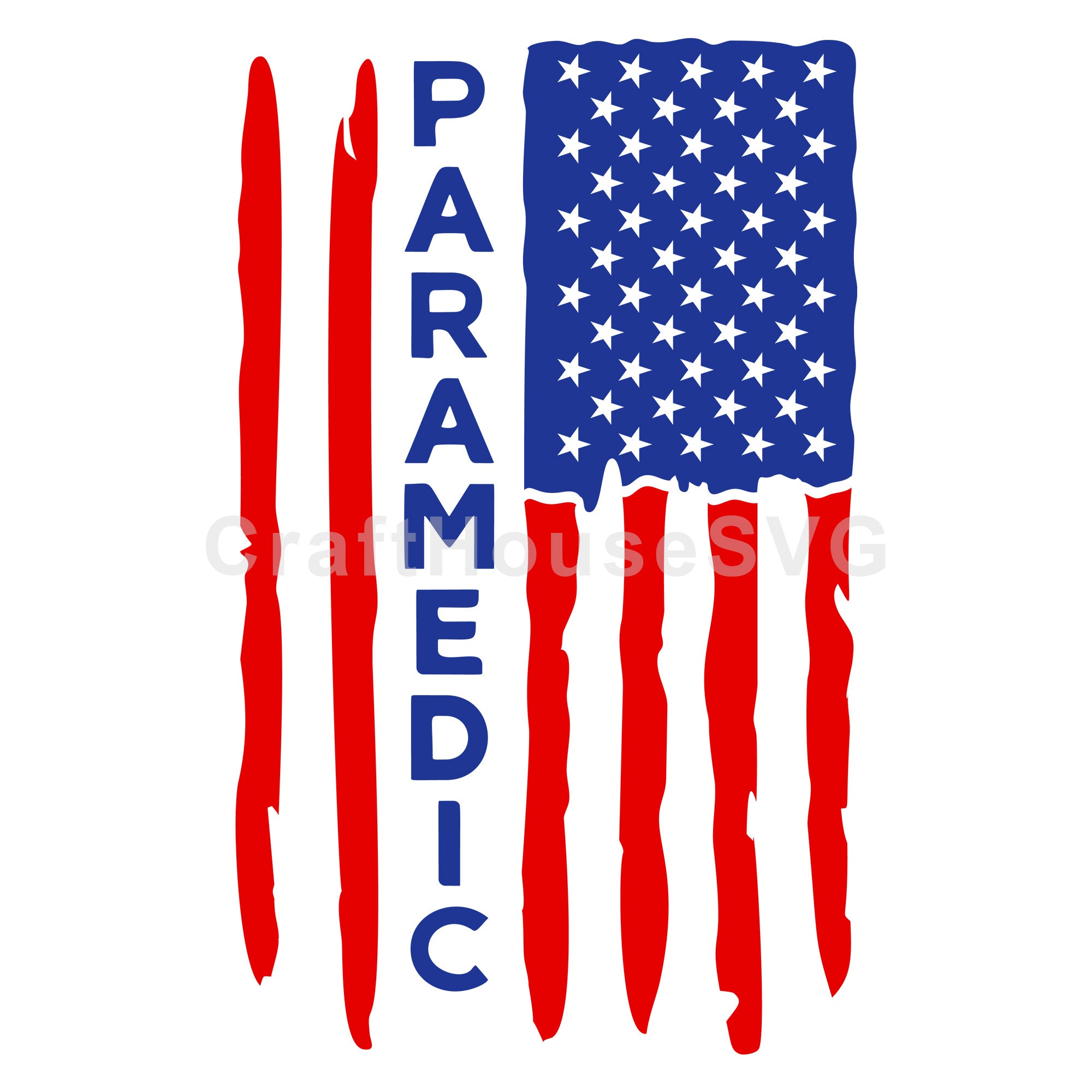 Patriotic Paramedic Flag SVG Cut Files